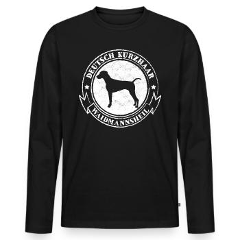 Deutsch Kurzhaar Jagdhund Vorstehhund Jäger Jagd - Männer Premium Bio Langarmshirt - Schwarz - Vorne - Nico (187cm)