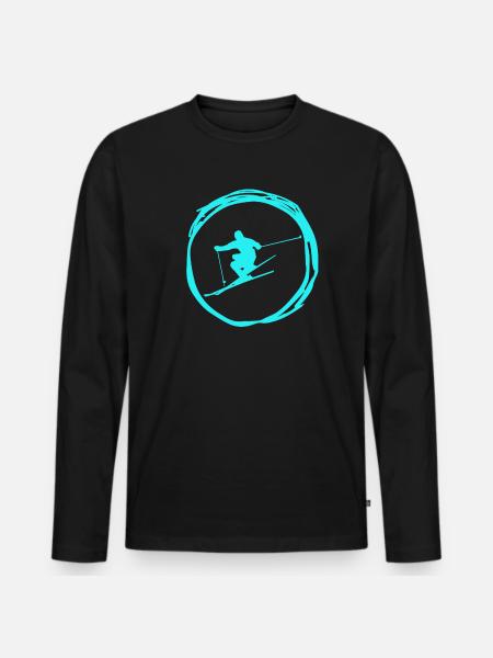 skiing - Männer Premium Bio Langarmshirt - Schwarz