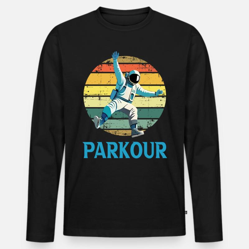 Parkour - Männer Premium Bio Langarmshirt - Schwarz
