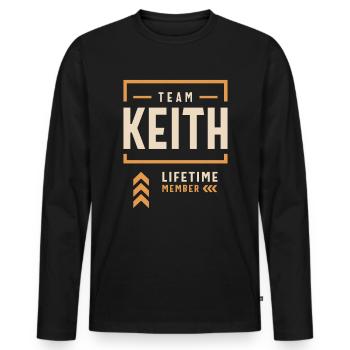 Membre à vie de l’équipe Keith Prénom amusant Keith - T-shirt manches longues Premium bio Homme - noir - Devant - Nico (187cm)