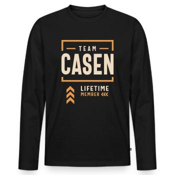 Team Casen Lebenslanges Mitglied Lustiger Name Casen - Männer Premium Bio Langarmshirt - Schwarz - Vorne - Nico (187cm)