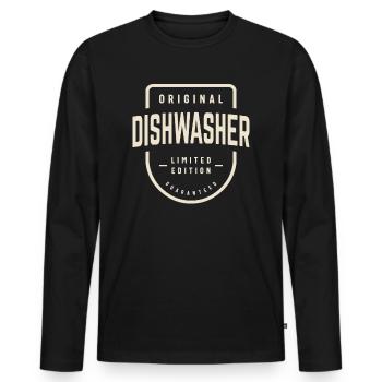 Style classique pour lave-vaisselle - T-shirt manches longues Premium bio Homme - noir - Devant - Nico (187cm)