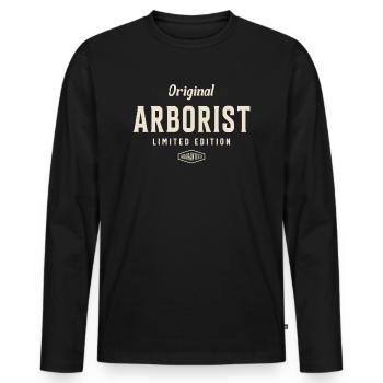 Style d’arboriculture classique - T-shirt manches longues Premium bio Homme - noir - Devant - Nico (187cm)