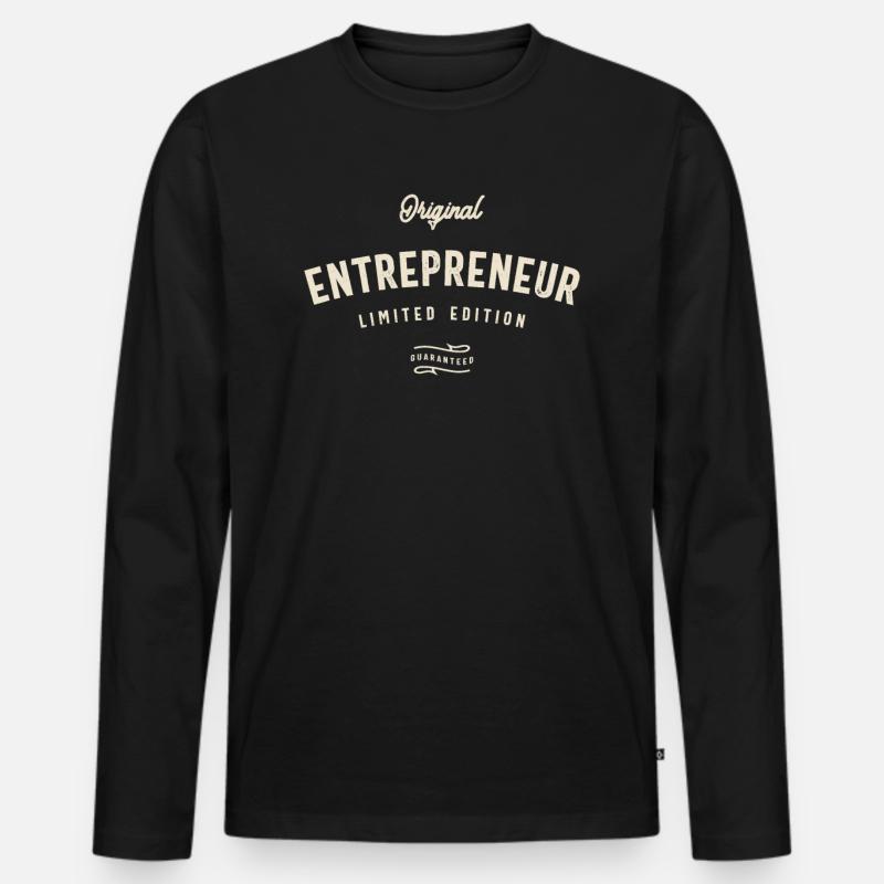 und origineller Unternehmerstil - Männer Premium Bio Langarmshirt - Schwarz