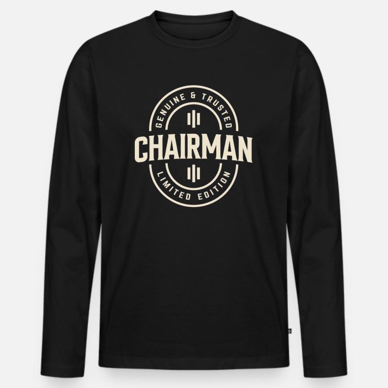Echter Chairman-Stil - Männer Premium Bio Langarmshirt - Schwarz
