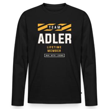Team Adler Lifetime Member Funny Name Adler - Men's Premium Organic Long Sleeve Shirt - black - Front - Nico (187cm)