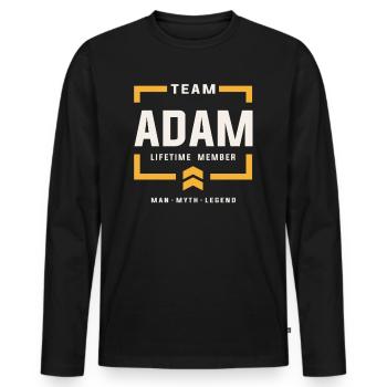 Team Adam Lifetime Member Funny Name Adam - Men's Premium Organic Long Sleeve Shirt - black - Front - Nico (187cm)