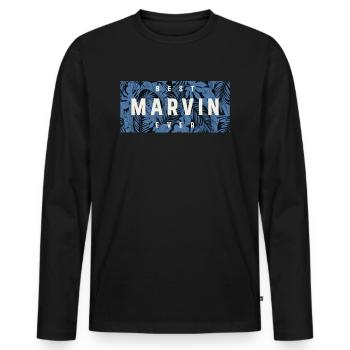 Meilleur Marvin de tous les temps Funny Name Marvin - T-shirt manches longues Premium bio Homme - noir - Devant - Nico (187cm)