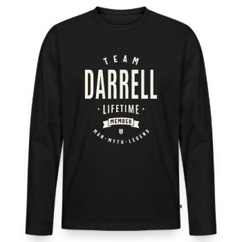 Membre à vie de l’équipe Darrell Funny Name Darrell - T-shirt manches longues Premium bio Homme - noir - Devant - Nico (187cm)