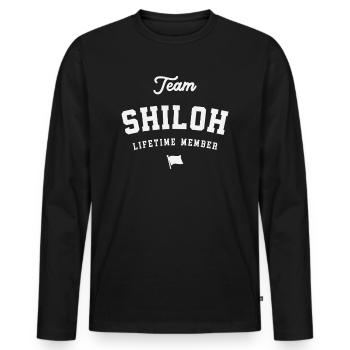 Team Shiloh Lebenslanges Mitglied Lustiger Name Shiloh - Männer Premium Bio Langarmshirt - Schwarz - Vorne - Nico (187cm)