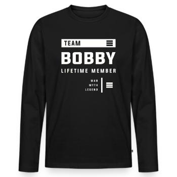 Team Bobby Lifetime Member Funny Name Bobby - Men's Premium Organic Long Sleeve Shirt - black - Front - Nico (187cm)
