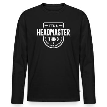 Directeur Titre du poste Anniversaire Ouvrier Idée - T-shirt manches longues Premium bio Homme - noir - Devant - Nico (187cm)