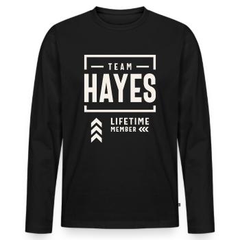 Team Hayes Lebenslanges Mitglied Lustiger Name Hayes - Männer Premium Bio Langarmshirt - Schwarz - Vorne - Nico (187cm)