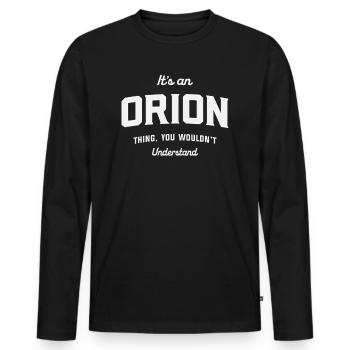 C’est un truc d’Orion que vous ne comprendriez pas Orion - T-shirt manches longues Premium bio Homme - noir - Devant - Nico (187cm)