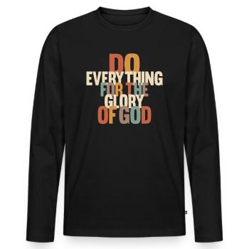 Do Everything for the Glory of God - Men's Premium Organic Long Sleeve Shirt - black - Front - Nico (187cm)