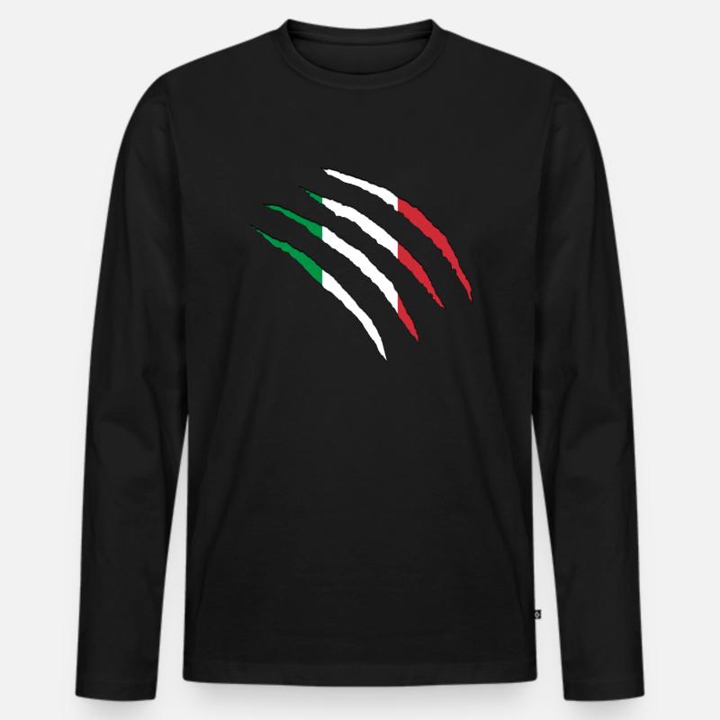 Italien Italy - Männer Premium Bio Langarmshirt - Schwarz