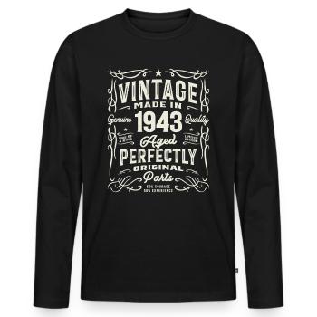 Millésime 1943 82e anniversaire Tournant 82 - T-shirt manches longues Premium bio Homme - noir - Devant - Nico (187cm)