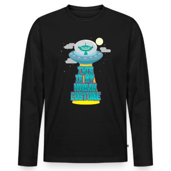 UFO - Men's Premium Organic Long Sleeve Shirt - black - Front - Nico (187cm)
