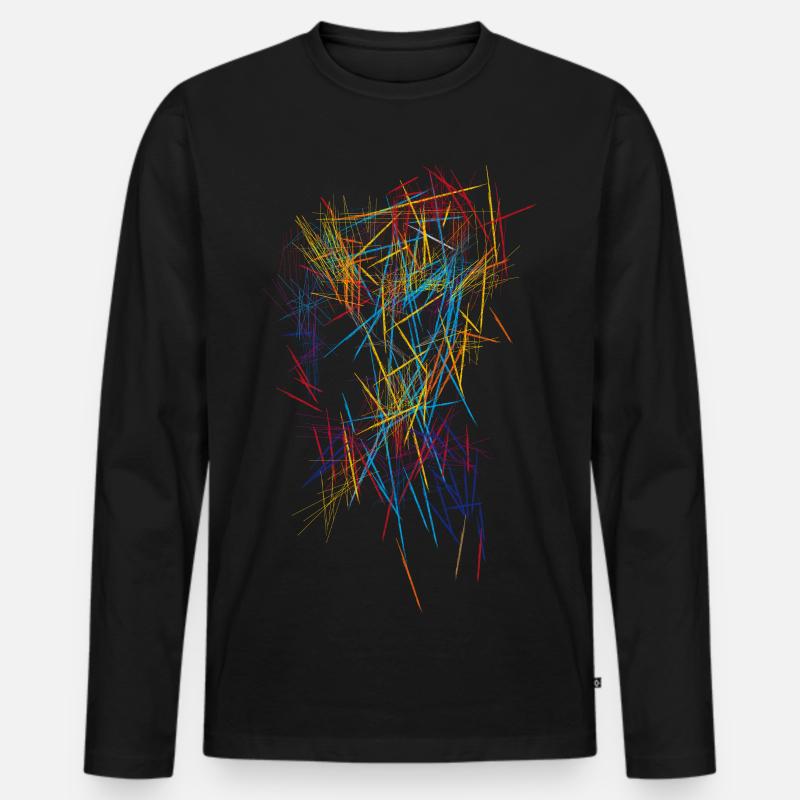 Abstrakt  - Männer Premium Bio Langarmshirt - Schwarz