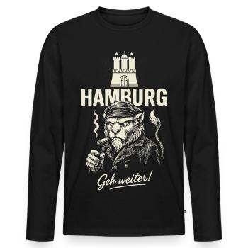 Hamburger Hafenraubein - Männer Premium Bio Langarmshirt - Schwarz - Vorne - Nico (187cm)