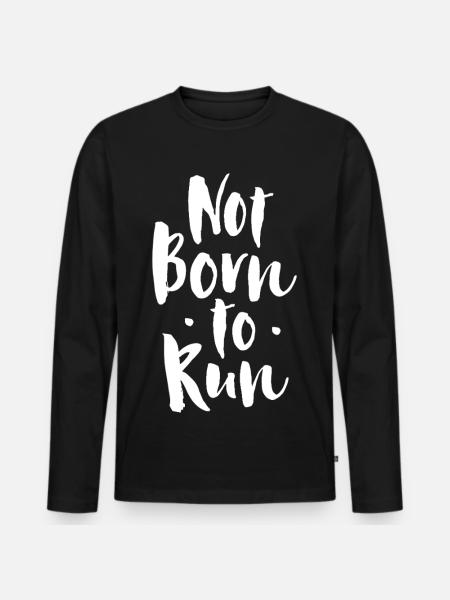 Pas né pour courir - T-shirt manches longues Premium bio Homme - noir