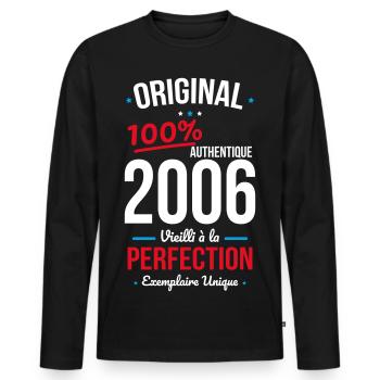 2006 – Original – Exemplaire unique - T-shirt manches longues Premium bio Homme - noir - Devant - Nico (187cm)