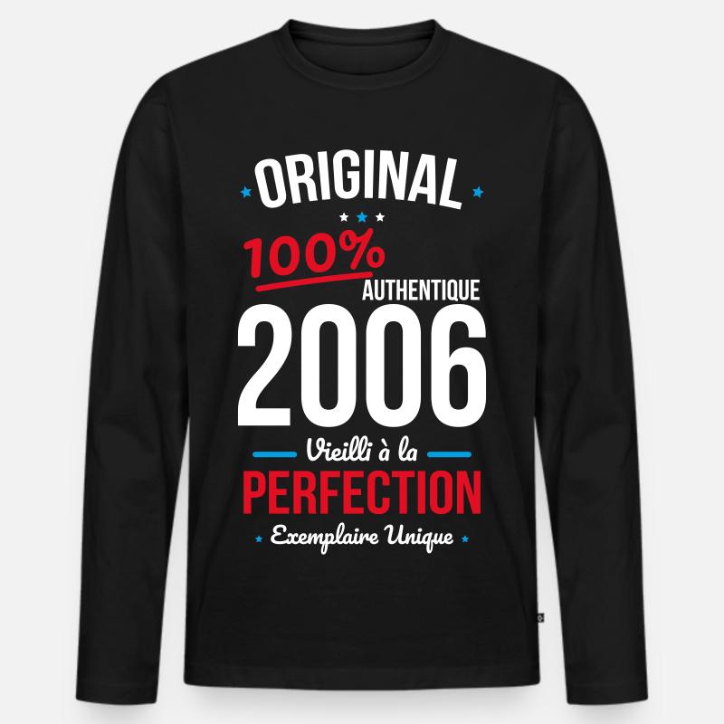 2006 – Original – Einzigartiges Exemplar - Männer Premium Bio Langarmshirt - Schwarz