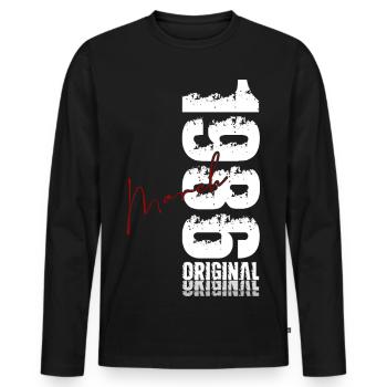 Cadeau pour 40 ans Mari Femme Mars 1986 - T-shirt manches longues Premium bio Homme - noir - Devant - Nico (187cm)