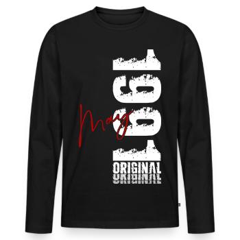 Cadeau du 35e anniversaire Original mai 1991 - T-shirt manches longues Premium bio Homme - noir - Devant - Nico (187cm)