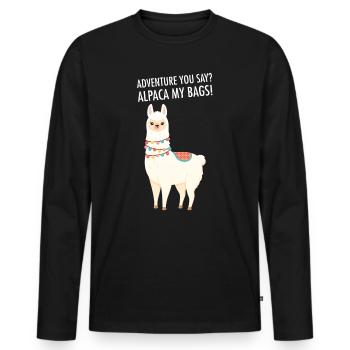 Alpaca My Bags... - T-shirt manches longues Premium bio Homme - noir - Devant - Nico (187cm)