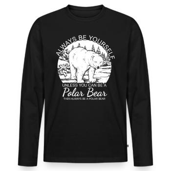 Cadeau polaire ours polaire ours polaire - T-shirt manches longues Premium bio Homme - noir - Devant - Nico (187cm)