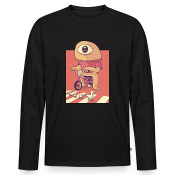Cyclops Alien Tshirt Gift idea - Men's Premium Organic Long Sleeve Shirt - black - Front - Nico (187cm)