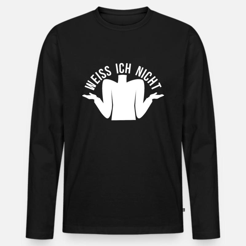 Weiss Ich Nicht white - Männer Premium Bio Langarmshirt - Schwarz