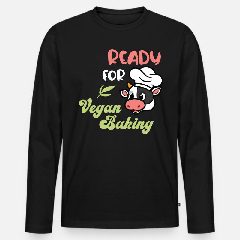 Ready for Vegan Baking - Männer Premium Bio Langarmshirt - Schwarz