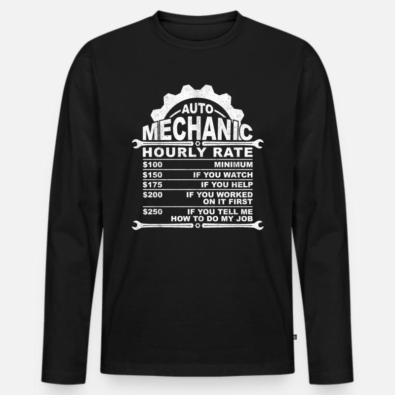 Auto Mechanic Hourly Rate - Männer Premium Bio Langarmshirt - Schwarz