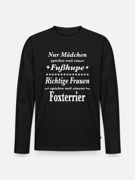 Foxterrier Tshirt Foxterrier Hund Shirt T-Shirt - Männer Premium Bio Langarmshirt - Schwarz
