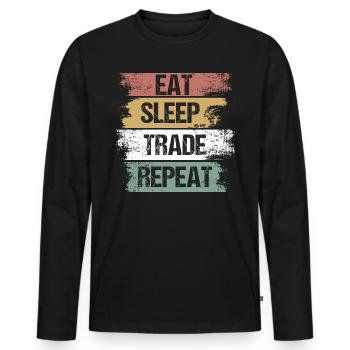Trader - Trade - Money - Payment - Gift - Men's Premium Organic Long Sleeve Shirt - black - Front - Nico (187cm)