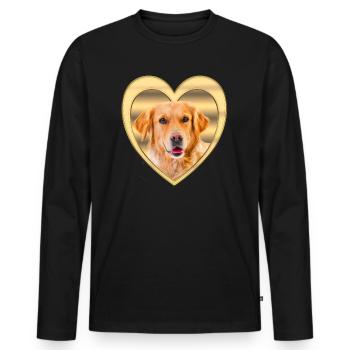 Golden Retriever - Golden Retriever Dog - Men's Premium Organic Long Sleeve Shirt - black - Front - Nico (187cm)