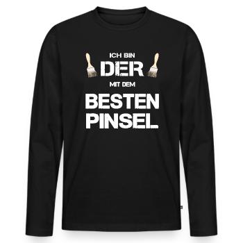 Anstreicher Maler bester Pinsel Geschenk lustig - Männer Premium Bio Langarmshirt - Schwarz - Vorne - Nico (187cm)