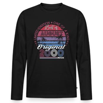 Original Août 2000 22e anniversaire Cadeau Amusant - T-shirt manches longues Premium bio Homme - noir - Devant - Nico (187cm)