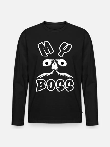 MY BOSS - Men's Premium Organic Long Sleeve Shirt - black