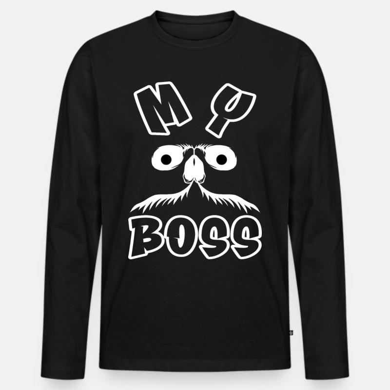 MEIN CHEF - Männer Premium Bio Langarmshirt - Schwarz