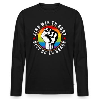 Antifaschistisches LGBTQ+ Anti Homophobie Protest - Männer Premium Bio Langarmshirt - Schwarz - Vorne - Nico (187cm)