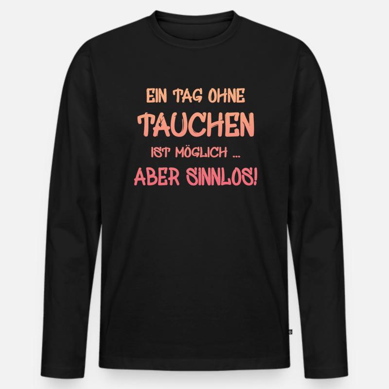 Tauchen Diving Taucher - Männer Premium Bio Langarmshirt - Schwarz