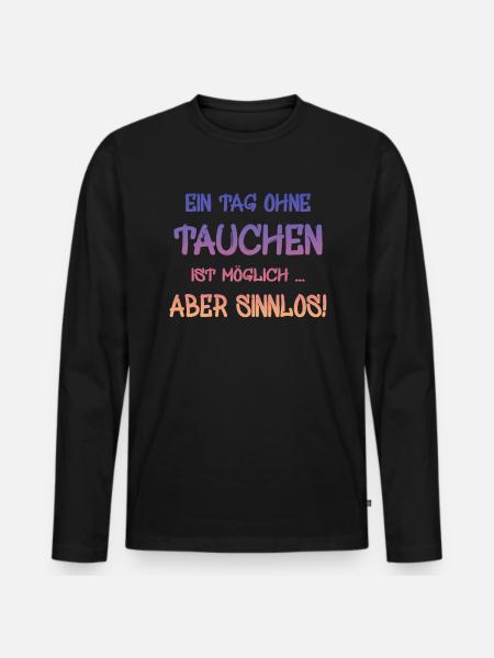 tauchen diving - Männer Premium Bio Langarmshirt - Schwarz