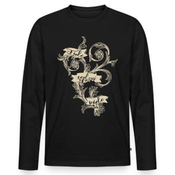 Foi - T-shirt manches longues Premium bio Homme - noir - Devant - Nico (187cm)