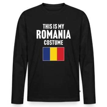 This my Romania costume - Men's Premium Organic Long Sleeve Shirt - black - Front - Nico (187cm)