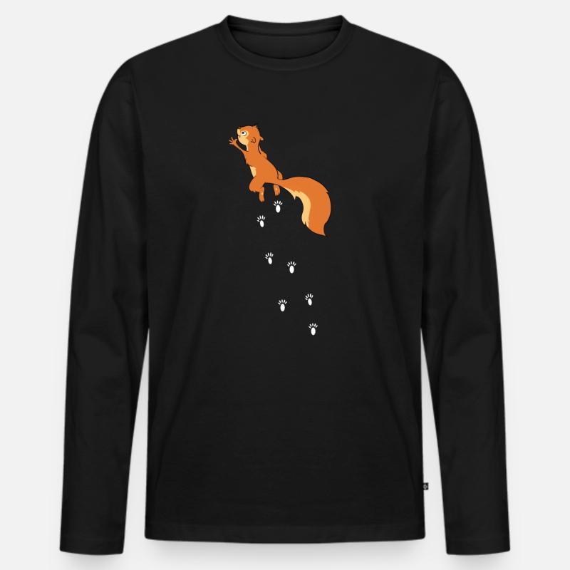 Kletterndes Eichhörnchen Nagetier Squirrel - Männer Premium Bio Langarmshirt - Schwarz