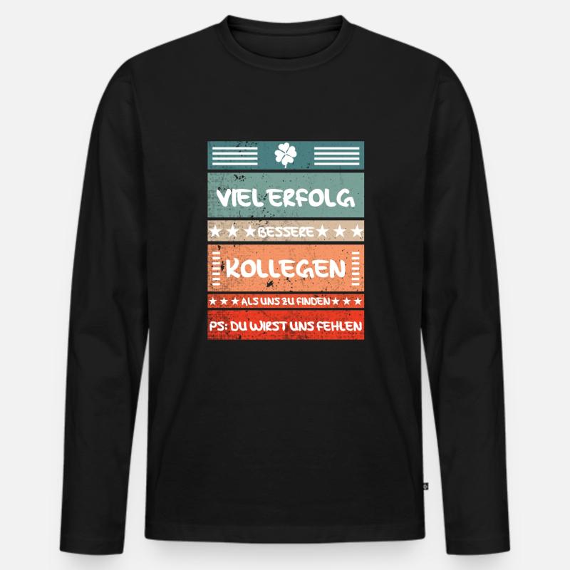 Abschiedsgeschenk für Arbeitskollegen - Männer Premium Bio Langarmshirt - Schwarz