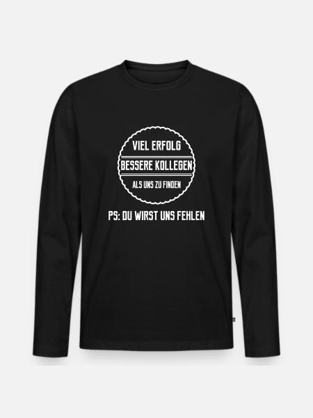 Abschiedsgeschenk Kollege und Mitarbeiter - Männer Premium Bio Langarmshirt - Schwarz